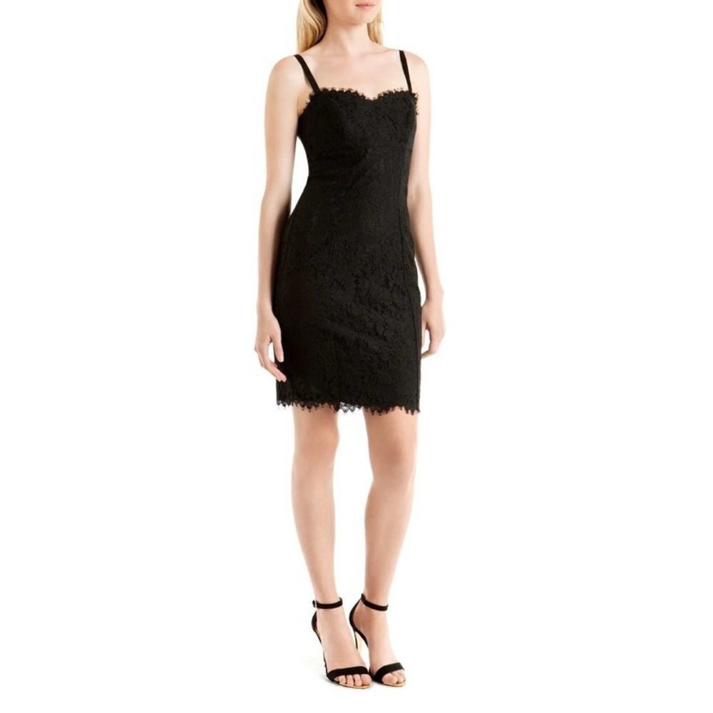Ted Baker Lace Cami Dress Knee Length Black Size 1 (US 4)